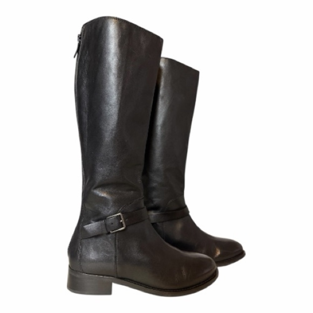 Cole Haan Briarcliff  Women's Black Leather Knee-High Boots Equestrian 8